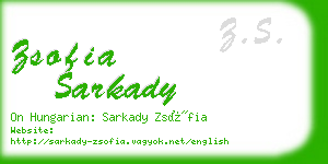 zsofia sarkady business card